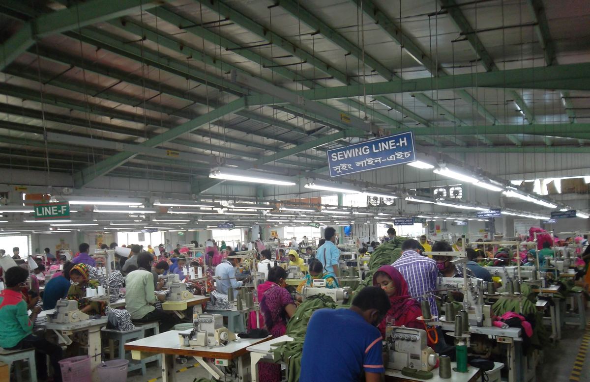 Sewing Line H at the Fakir Garments Limited factory, Fatullah